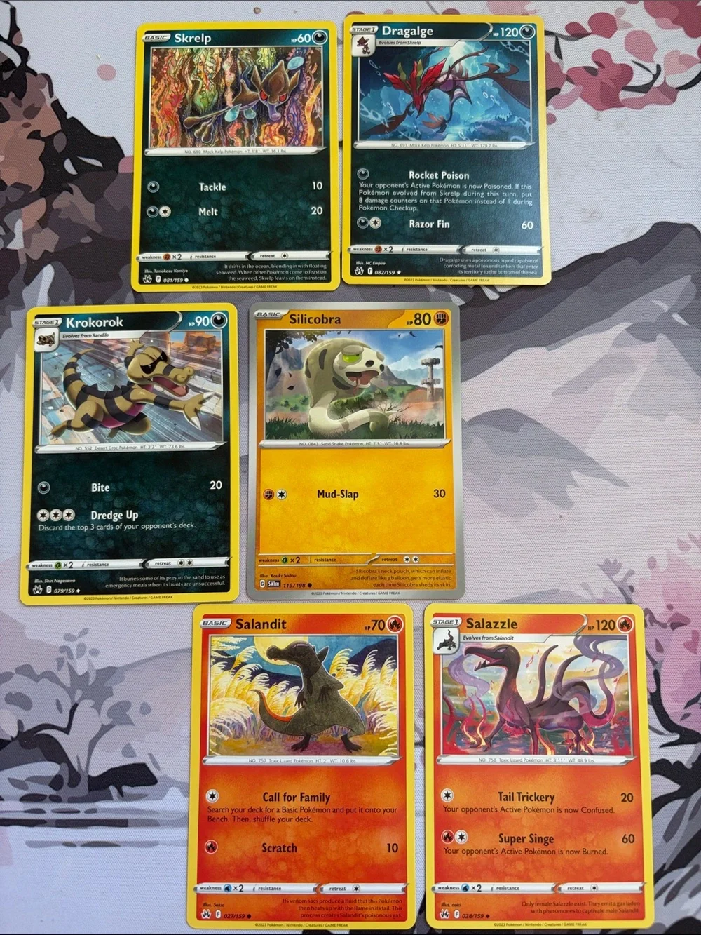 🦎 Reptile Pokémon Card Lot | Salazzle Dragalge Krookorok ✨5/$25✨